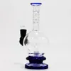 New Hookah 9 Inch Blue Clear Straight Tube Glass Water Pipe Percolator smoking Joint With Bowl or Banger