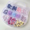 Nxy Press on Nail 100pcs Kawaii Charm Set Cute Pink Cartoonsories Art Rhinestone for Decoration Supplies on S6571570