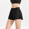 LU-1838 Marca Mulheres Yoga Outfit Cintura Alta Shorts de Corrida Exercício Calças Curtas Desgaste de Fitness Meninas Calças Elásticas Roupas Esportivas Prevenir Mau Funcionamento do Guarda-Roupa