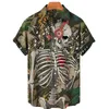 Camicie casual da uomo Top traspirante da uomo 5xl Camicia hawaiana per uomo Estate Stampa 3D Horror Skull Fashion Street Manica corta