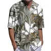 القمصان غير الرسمية للرجال ، رجال ، قميص كبير الحجم ، نباتات طباعة نصف الأكمام ، قمم الرجال ، وهي ملابس هاواي مطابقة ، بلوزات كارديجان عالية ،