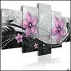 Paintings Arts Crafts Gifts Home Garden 5 Pcs/Set Modern Prints Flowers Oil Painting On Canvas Wall Art Pictures For Living Room Decor No