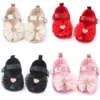 Newborns Fashion Solid Color Princess Shoes Soft-soled Sneakers 0-18 Months Baby Bed Shoes Baby Walking Shoes