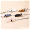 Reiki Healing Crystal Stone Pendant Chakra Rose Opal Tiger Eye Choker Collane Pendenti di energia all'ingrosso Collana Gioielli Drop Delivery 202