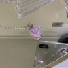 Подвесные ожерелья милый розовый ожерелье для девочек Циркон Сердце Женские Ювелирные изделия из страза Романтическая клавиля