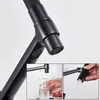 POIQIHY Pure Water Filter Kale kuchenne Pull W dół Filtrowane baterie Black Mosiądz Dźwigowy Dual Hands Spout Cold Mixer Tap 220401