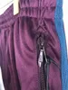 紫色のアッジ針ジョギングパンツバタフライ刺繍ベルベットリボンストライプニードルパンツ最高品質のアッジジョガージョギングパンツT220721