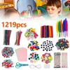 Plush Sticks /Pompoms Colorful DIY Art Craft Children Creative Supplies Kit for School Activities Handmade Kids Montessori Toys 220428