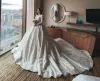 NOUVEAU!!! Une ligne robe de mariée avec manches longues bijou appliques dentelle dos nu organza occasion formelle sur mesure longueur au sol 2022