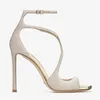 Robe de mariée sandale talons hauts marques de luxe femmes chaussures Azia 110mm bout carré double sangle cheville talon sexy pompes j-m