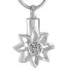 Pendant Necklaces Stainless Steel Memorial Urn Necklace Hold Multi-colored Crystal Sunflower Cremation Ashes Pendants For Women Men IJD9533P