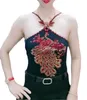 women's sport camis femme sexy s ole woman bling shiny gemstones tanks tops paded 220325