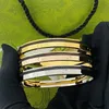 braccialetti in oro rosa per donna braccialetto di design braccialetto designer di gioielli baseball rete nera corda a mano unisex acciaio al titanio fa209O