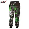 UJWI Dropship Jogginghose Männer Cool Print Grün Schädel Horn 3D Jogger Hosen Casual Hip Hop Streetwear Volle Länge Hosen 201128