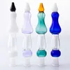 Paladin886 NC034 Glass Bong Spill-Ploof Bubbler Pipes 14mmクォーツセラミックネイルクリップ約9.4インチカラフルなダブリグカラバッシュスタイルの喫煙パイプ