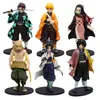 Anime 15CM Demon Slayer Figuras de ação Kamado Tanjirou Agatsuma Zenitsu Nezuko Guerreiro PVC Modelo Brinquedos