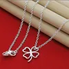 Pendant Neckor Mode Zilveren 925 Ketting Geluk KLavertje Vier Hanger Vrouwen Vrouwelijke Valentijnsdag Sieraden Geschenken Fashion Giftpe