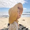 Verão Big Brim Baby Sun Hat Kids Balde Cap meninos meninos Chapéus de linho de algodão Crianças Capas de praia Crianças Caps Caps 2m-4y 220514