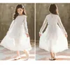 Girl's Dresses Wd Elegant White Lace Flower Dress For Wedding Long Sleeve A Line Girls Princess Party Communion PageantGirl's