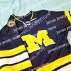 NCAA 2022 NCAA Custom Michigan Wolverines сшил хоккей -хоккей в колледже 13 Кент Джонсон Джейкоб Траскотт Джонни Бичер Брендан Брисссон Китон