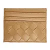 Wallets 2022 Woven Leather Card Holder Women 6 Luxury Business Pocket Slim Purse Wallet