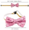 Hundkläder husdjur paljetter bowties katt bow banden justerbara bowties för små medelstora stora hundar katter husdjur grooming tillbehör glitter bowtie