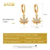 Dangle & Chandelier Zircon Leaf Earrings For Women Gold Silver Color Metal Hoop Earring Maple Earings 2022 Korea Fashion JewelryDangle Kirs2