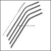 Reusable Stainless Steel Metal Drinking St Bent And Straight Type Cleaner Brush For Home Party Bar Accessories Drop Delivery 2021 Sts Barwar