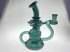 Floating Green Recycler Glass Hookah Dab Rig Rökning Pipe 14mm Joint Factory Outlet Välkommen till beställning