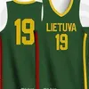 Nome personalizzato Numero 2021 World Cup Basketball Lietuva Maglie Love White Green Stitched Shirts