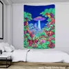 Tapiz hippie psicodélico hongo colgante de pared brujería extraterrestre misterio decoración del hogar arte mural tela de fondo J220804