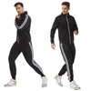 Survêtements pour hommes Arrivée Sweats à capuche Pantalons Deux pièces Ensembles Casual Collier à manches longues Fermeture à glissière Sweat-shirt Pantalon de survêtement Costume Fitness SurvêtementMen