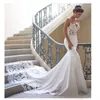 Abiti da sposa a sirena in raso con spalline in raso con applicazioni in pizzo Sweep Train Abiti da sposa da sposa abiti da BM0968