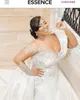 Plus size Arabische Aso Ebi Mermaid Luxe sexy trouwjurk Garned Lace Crystals Bruidsjurken Jurken jurken