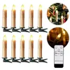 Velas eletrônicas LED Golden Bateria leve operava vela falsa branca quente com timer remoto e clipe para decoração de natal 220524