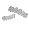 Diamond Grills 18KT Gold Filled Fully Iced Out Micro Pave CZ Top and Bottom Face Mouth Grills for teeth Hip Hop Jewelry