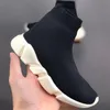 2022 Boys Girls Sock Disual Baby Shoes Sneakers Outdoors Sports Shoes Paris Designer Triples Light Breatable Black and White Classic Pink Green Slow في الهواء الطلق 24-35