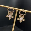 Designer Hoop Earrings Stud Flower Fashion Jewelry For Womens Luxury Diamond Earring Gold Silver Men Earring Jewelrys 2204022D