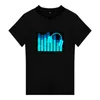 T-shirts pour hommes 2022 Vente en gros Incroyable Son Actif Led Panneau El Clignotant T-Shirt Pour Bar Party