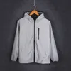 Plus Size 4XL Men Spring Autumn full reflective Windbreaker waterproof Jacket male High street hip hop Loose Hooded Coats 220812