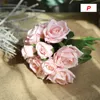 Dekorative Blumen Kränze 9 Teile/satz Hochzeit Brautstrauß Künstliche Rose Royal Gehobene Seide Faux Rosen Party Home DekorationDekorative D