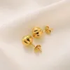 18K Yellow Fine Gold Earring Stud Solid Round Ball Beads Cartilage Piercing Stud Earrings New