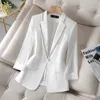 Tamanho 4xl feminino blazer paillettes femme verão protetor solar jaqueta terno branco jaqueta feminina moda fina preto cardigan 220812