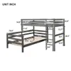 TwinOverTwin Bunk Bed Loft Bed With Ladder can be divided into Two BedsGraya48299c9179237