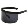Lunettes de soleil de mode Femmes Hommes Design de marque Goggle Sun Glasses Big Frame Shield Visor Windproof UV400