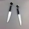 Punk överdriven kniv dangle örhänge cool hip hop akryl lång tofs rock kvinnor män unisex stud örhängen spegel yta öron