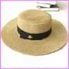Hink hatt kvinnliga designer mössor hattar mens baseball cap sommar utomhus casquette strand halm hatt bi stora randen hattar monterade hela 2622