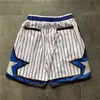 Team Basketball Short Just Don Stripe Pantaloncini sportivi Hip Pop Pantalone con tasca con cerniera Pantaloni della tuta Viola Bianco Nero Rosso Grigio Moda cucita da uomo