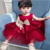 Nouveaux enfants filles robes bébé princesse robe de bal enfant en bas âge filles fête d'anniversaire robe de baptême enfants Sequin Bow robe