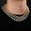 Kedjor Hip Hop Micro Paled Cubic Zirconia Bling Iced Out Square Cuban Link Chain Halsband för män Rapper smycken Drop Chainschains